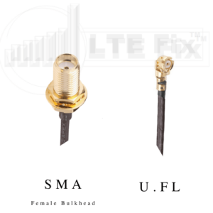 U.FL Female (Right Angle) to SMA Female Bulkhead (Straight) Pigtail Cable