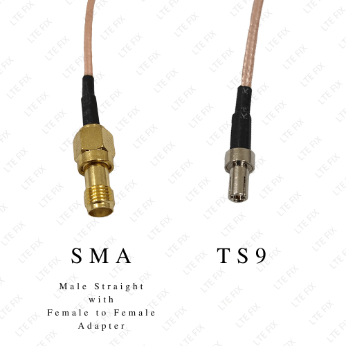 SMA Male Straight to TS-9 Male Adapter Pigtail with Female Adapter