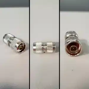 Type N Male to Type N Male Connector Adapter for connecting two Type N Female connector ends together.