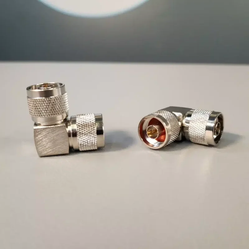 N Male to N Male Right Angle Adapter For Coaxial RF Atnenna Cabling. The Wireless Haven